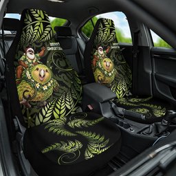 New Zealand Christmas Car Seat Cover Santa Riding Kakapo Bird Silver Fern