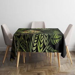 New Zealand Christmas Tablecloth Santa Riding Kakapo Bird Silver Fern