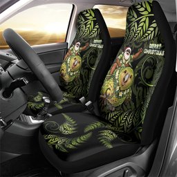 New Zealand Christmas Car Seat Cover Santa Riding Kakapo Bird Silver Fern