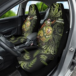 New Zealand Christmas Car Seat Cover Santa Riding Kakapo Bird Silver Fern