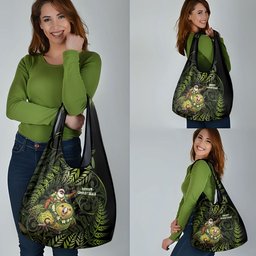 New Zealand Christmas Grocery Bag Santa Riding Kakapo Bird Silver Fern
