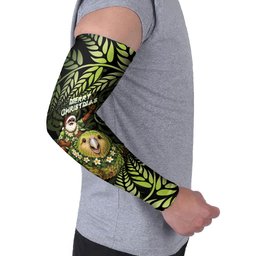New Zealand Christmas Arm Sleeves Santa Riding Kakapo Bird Silver Fern