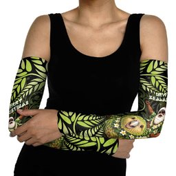 New Zealand Christmas Arm Sleeves Santa Riding Kakapo Bird Silver Fern