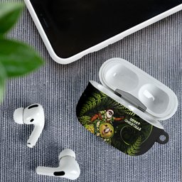 New Zealand Christmas AirPods Case Santa Riding Kakapo Bird Silver Fern