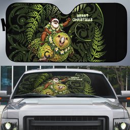 New Zealand Christmas Auto Sun Shade Santa Riding Kakapo Bird Silver Fern