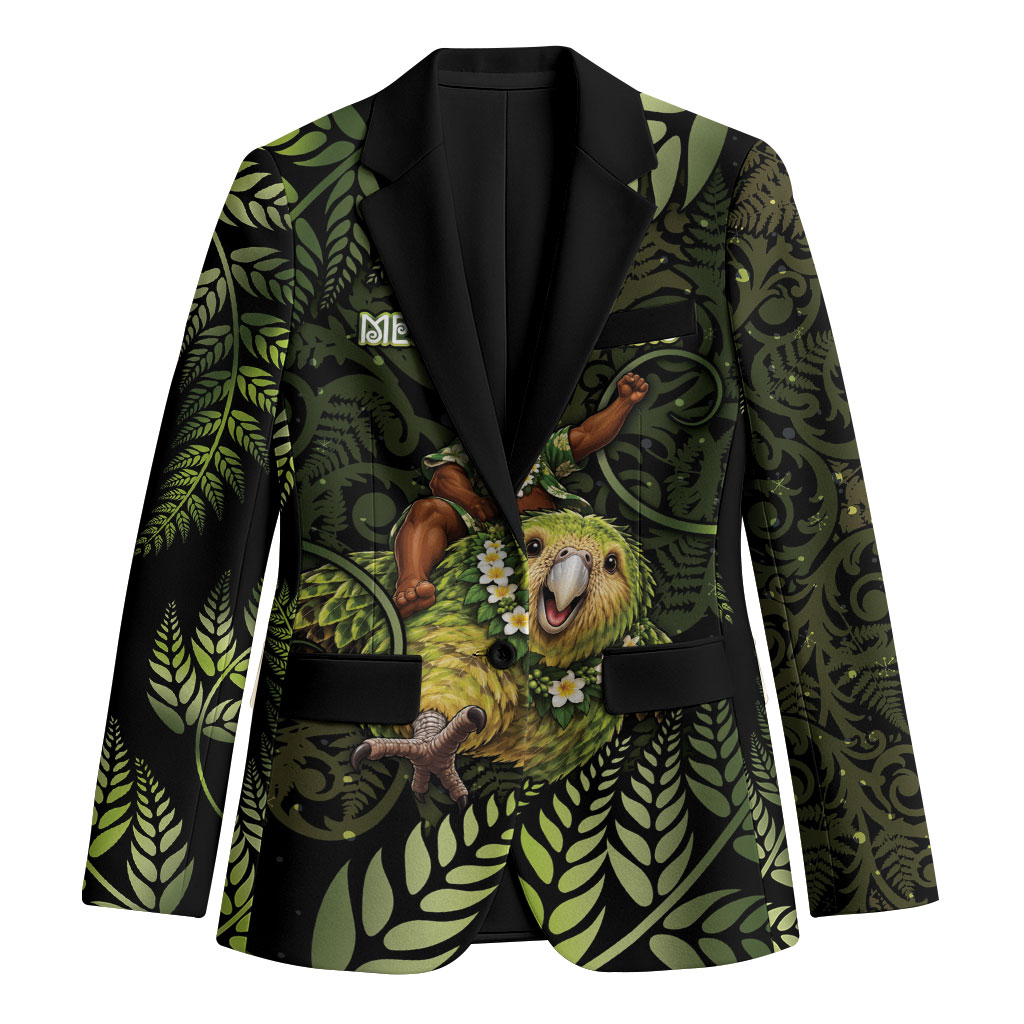 New Zealand Christmas Blazer Santa Riding Kakapo Bird Silver Fern