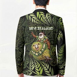 New Zealand Christmas Blazer Santa Riding Kakapo Bird Silver Fern