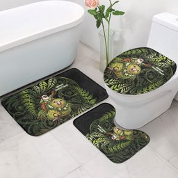 New Zealand Christmas Bathroom Set Santa Riding Kakapo Bird Silver Fern