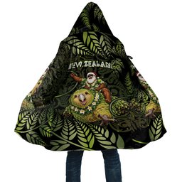 New Zealand Christmas Cloak Santa Riding Kakapo Bird Silver Fern