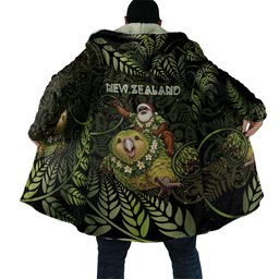 New Zealand Christmas Cloak Santa Riding Kakapo Bird Silver Fern