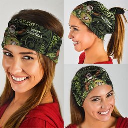 New Zealand Christmas Neck Gaiter Santa Riding Kakapo Bird Silver Fern