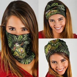 New Zealand Christmas Neck Gaiter Santa Riding Kakapo Bird Silver Fern