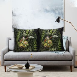 New Zealand Christmas Pillow Cover Santa Riding Kakapo Bird Silver Fern