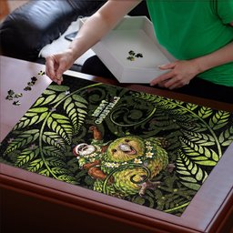 New Zealand Christmas Puzzle Santa Riding Kakapo Bird Silver Fern