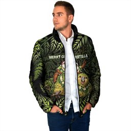 New Zealand Christmas Padded Jacket Santa Riding Kakapo Bird Silver Fern
