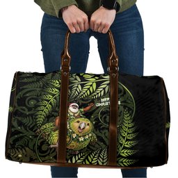New Zealand Christmas Travel Bag Santa Riding Kakapo Bird Silver Fern
