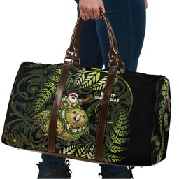 New Zealand Christmas Travel Bag Santa Riding Kakapo Bird Silver Fern