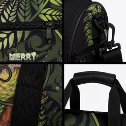 New Zealand Christmas Duffle Bag Santa Riding Kakapo Bird Silver Fern