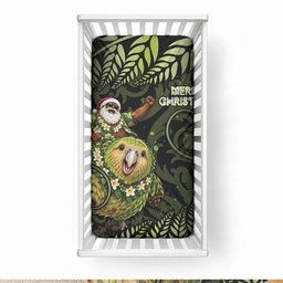 New Zealand Christmas Baby Bed Cover Santa Riding Kakapo Bird Silver Fern