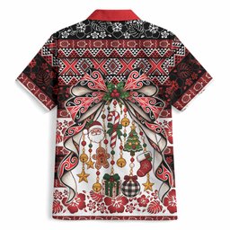 New Zealand Kowhaiwhai Taniko Christmas Bow Hawaiian Shirt Meri Kirihimete