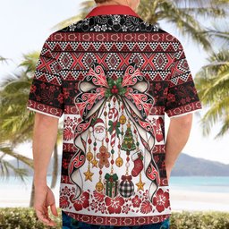 New Zealand Kowhaiwhai Taniko Christmas Bow Hawaiian Shirt Meri Kirihimete