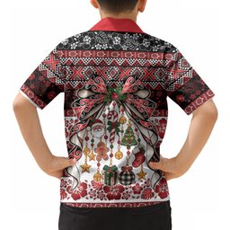New Zealand Kowhaiwhai Taniko Christmas Bow Hawaiian Shirt Meri Kirihimete