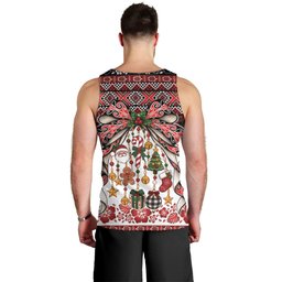 New Zealand Kowhaiwhai Taniko Christmas Bow Men Tank Top Meri Kirihimete