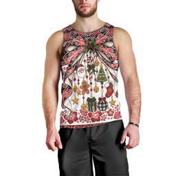 New Zealand Kowhaiwhai Taniko Christmas Bow Men Tank Top Meri Kirihimete
