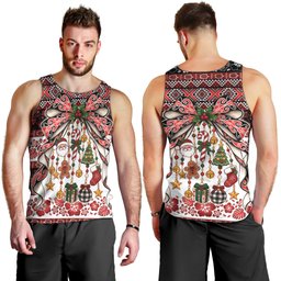 New Zealand Kowhaiwhai Taniko Christmas Bow Men Tank Top Meri Kirihimete