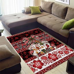 New Zealand Kowhaiwhai Taniko Christmas Bow Area Rug Meri Kirihimete