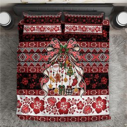 New Zealand Kowhaiwhai Taniko Christmas Bow Bedding Set Meri Kirihimete