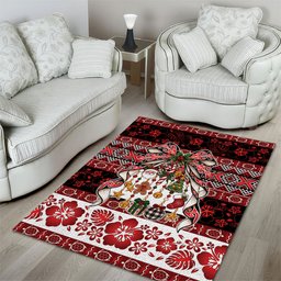 New Zealand Kowhaiwhai Taniko Christmas Bow Area Rug Meri Kirihimete