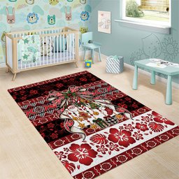 New Zealand Kowhaiwhai Taniko Christmas Bow Area Rug Meri Kirihimete