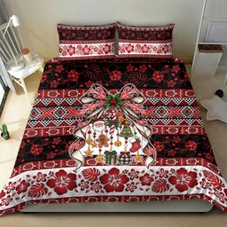 New Zealand Kowhaiwhai Taniko Christmas Bow Bedding Set Meri Kirihimete
