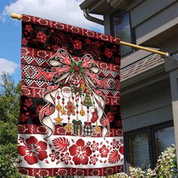 New Zealand Kowhaiwhai Taniko Christmas Bow Garden Flag Meri Kirihimete