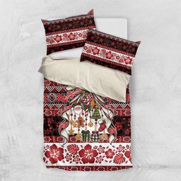 New Zealand Kowhaiwhai Taniko Christmas Bow Bedding Set Meri Kirihimete