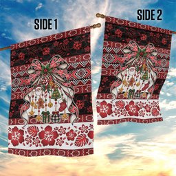 New Zealand Kowhaiwhai Taniko Christmas Bow Garden Flag Meri Kirihimete