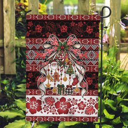 New Zealand Kowhaiwhai Taniko Christmas Bow Garden Flag Meri Kirihimete