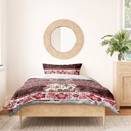 New Zealand Kowhaiwhai Taniko Christmas Bow Bedding Set Meri Kirihimete