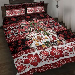 New Zealand Kowhaiwhai Taniko Christmas Bow Quilt Bed Set Meri Kirihimete