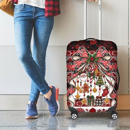 New Zealand Kowhaiwhai Taniko Christmas Bow Luggage Cover Meri Kirihimete