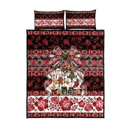 New Zealand Kowhaiwhai Taniko Christmas Bow Quilt Bed Set Meri Kirihimete