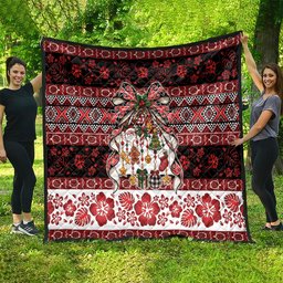 New Zealand Kowhaiwhai Taniko Christmas Bow Quilt Meri Kirihimete