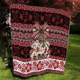 New Zealand Kowhaiwhai Taniko Christmas Bow Quilt Meri Kirihimete