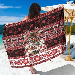 New Zealand Kowhaiwhai Taniko Christmas Bow Sarong Meri Kirihimete
