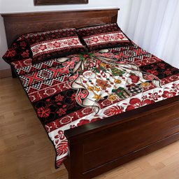New Zealand Kowhaiwhai Taniko Christmas Bow Quilt Bed Set Meri Kirihimete
