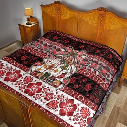 New Zealand Kowhaiwhai Taniko Christmas Bow Quilt Meri Kirihimete