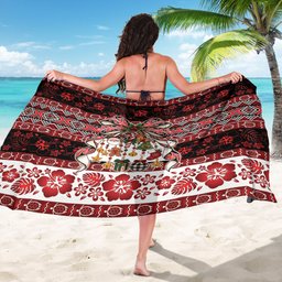 New Zealand Kowhaiwhai Taniko Christmas Bow Sarong Meri Kirihimete