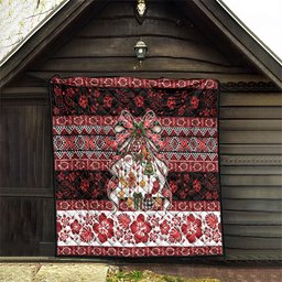 New Zealand Kowhaiwhai Taniko Christmas Bow Quilt Meri Kirihimete