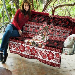 New Zealand Kowhaiwhai Taniko Christmas Bow Quilt Meri Kirihimete